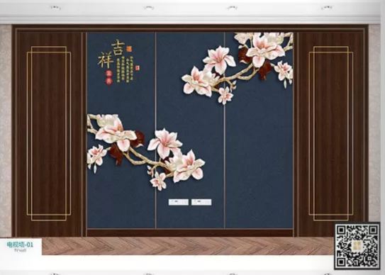 廠價熱銷鑫順來DQ-01掃碼電視墻，掃二維碼看裝修風格
